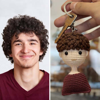 Porte-clés De Poupée Au Crochet Personnalisé, Cadeaux Personnalisés, Mini Poupées Tissées À La Main - votrecollierprenomfr