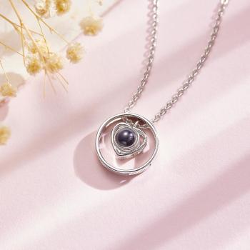 Collier De Projection Personnalisé Swing Heart Cadeau Simple Pour Elle - votrecollierprenomfr