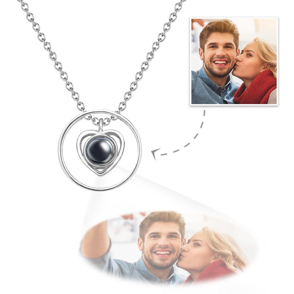 Collier De Projection Personnalisé Swing Heart Cadeau Simple Pour Elle - votrecollierprenomfr