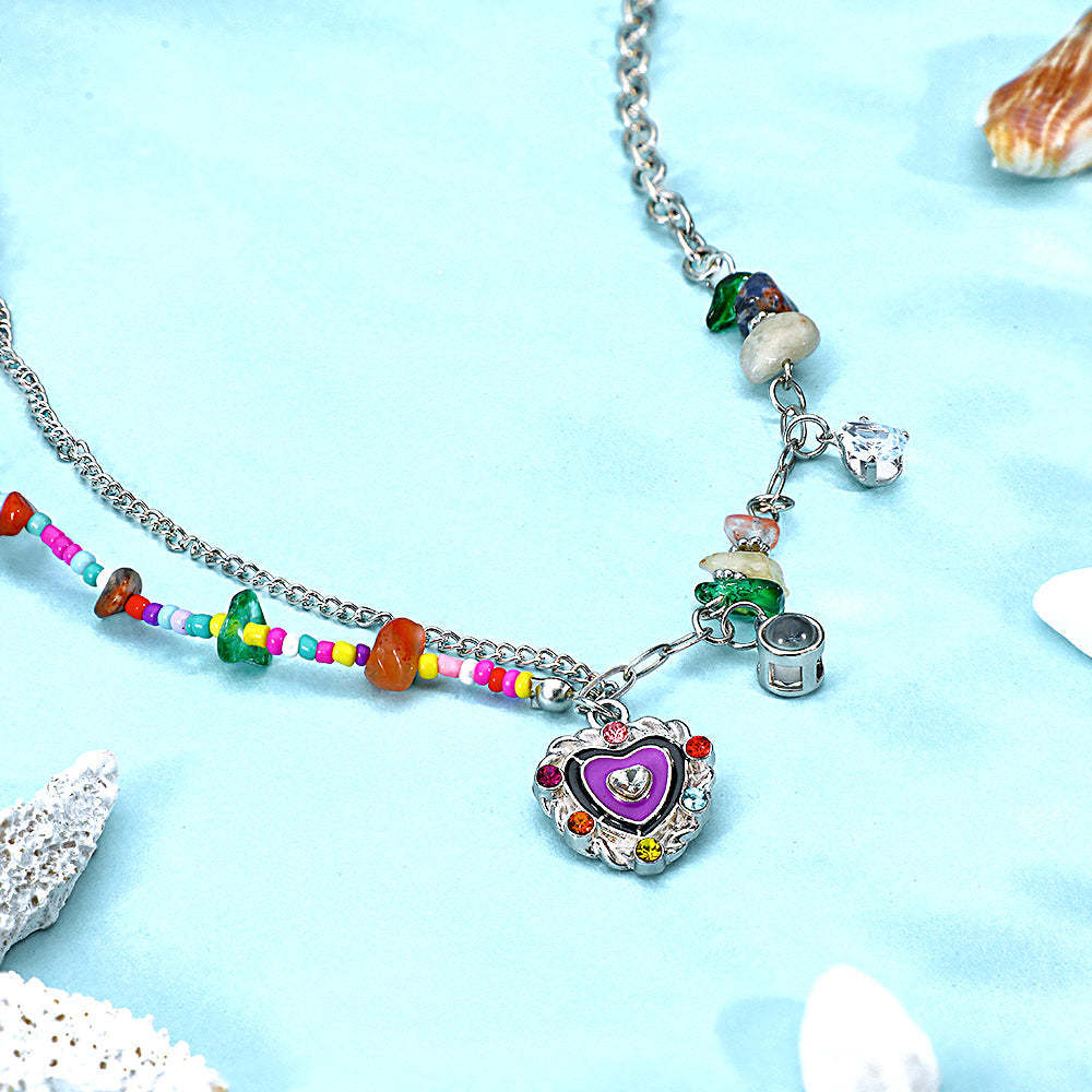 Collier De Projection Personnalisé, Cadeau D'été Pour Fille Douce Et Cool - votrecollierprenomfr