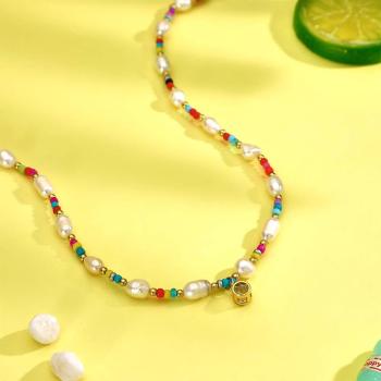 Collier De Projection Personnalisé Perle Colorée Perle Y2k Cadeau - votrecollierprenomfr