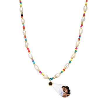 Collier De Projection Personnalisé Perle Colorée Perle Y2k Cadeau - votrecollierprenomfr