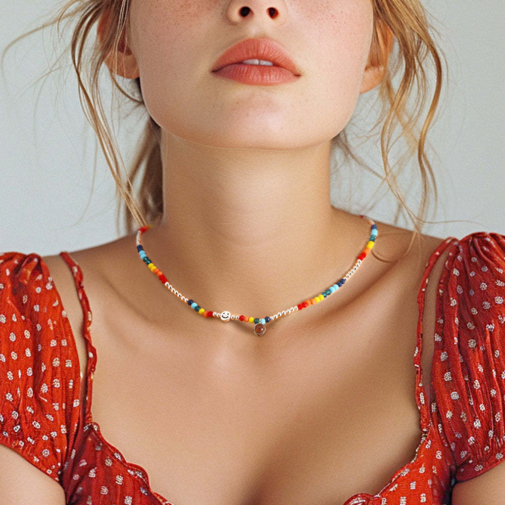 Collier De Projection Personnalisé, Mode Été Coloré, Cadeau Pour Fille - votrecollierprenomfr