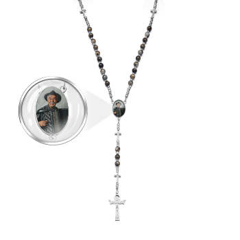 Collier De Perles Chapelet Personnalisé, Collier De Croix Personnalisé Avec Photo - votrecollierprenomfr