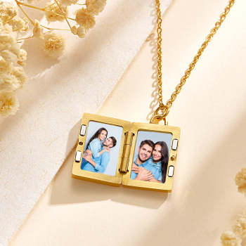 Collier Médaillon Photo Personnalisé, Cadeau D'inspiration Vintage Pour Couple - votrecollierprenomfr