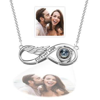 Collier Projection Personnalisé Infinite Forever Love Angel Wings Gifts - votrecollierprenomfr