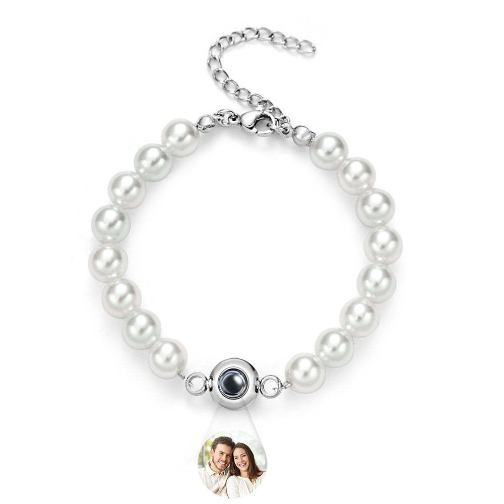 Bracelet De Projection Personnalisé, Chaîne De Perles, Cadeau Romantique - votrecollierprenomfr