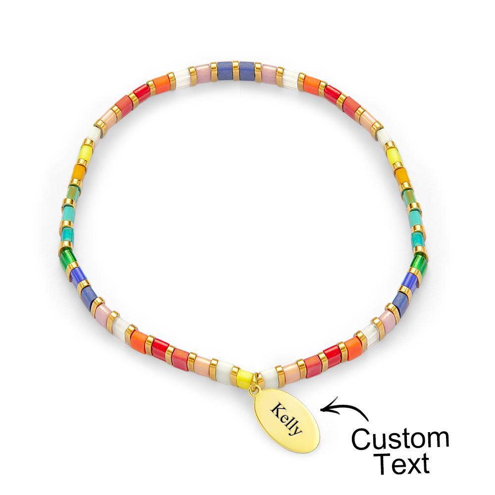 Bracelet De Perles Tila Personnalisé Avec Nom, Vintage, À La Mode, Cadeau - votrecollierprenomfr