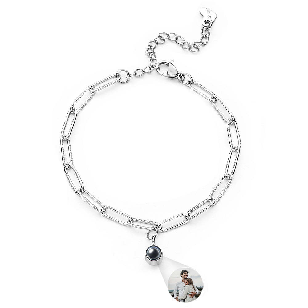 Bracelet De Projection Personnalisé Chaîne Unique Cadeau Simple Pour Elle - votrecollierprenomfr