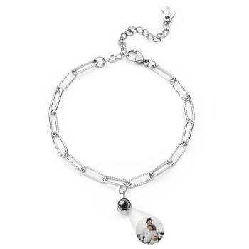 Bracelet De Projection Personnalisé Chaîne Unique Cadeau Simple Pour Elle - votrecollierprenomfr