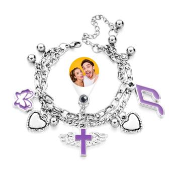 Bracelet De Projection Personnalisé Y2k Cadeau Créatif En Métal Pour Elle - votrecollierprenomfr