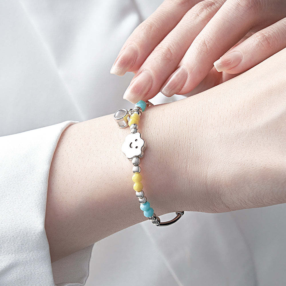 Bracelet De Projection Personnalisé Cadeau Coloré Arc-en-ciel Pour Elle - votrecollierprenomfr