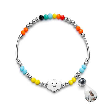 Bracelet De Projection Personnalisé Cadeau Coloré Arc-en-ciel Pour Elle - votrecollierprenomfr