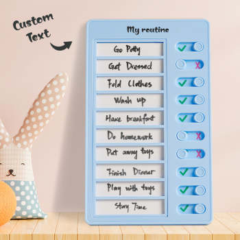 Tableau De Routine Quotidienne Effaçable À Sec Avec Nom Personnalisé, Cadeaux Pour Enfants - votrecollierprenomfr