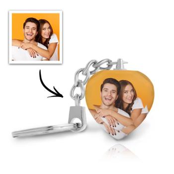 Cadeau Personnalisé De Porte-Clés En Cristal De Photo Fait Sur Commande Pour Le Couple