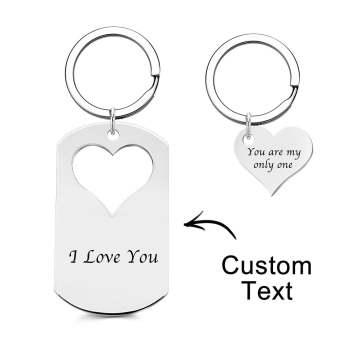Porte-clés Personnalisé Avec Photo Gravée, Cœur Créatif, Une Paire De Cadeaux De Couple - votrecollierprenomfr