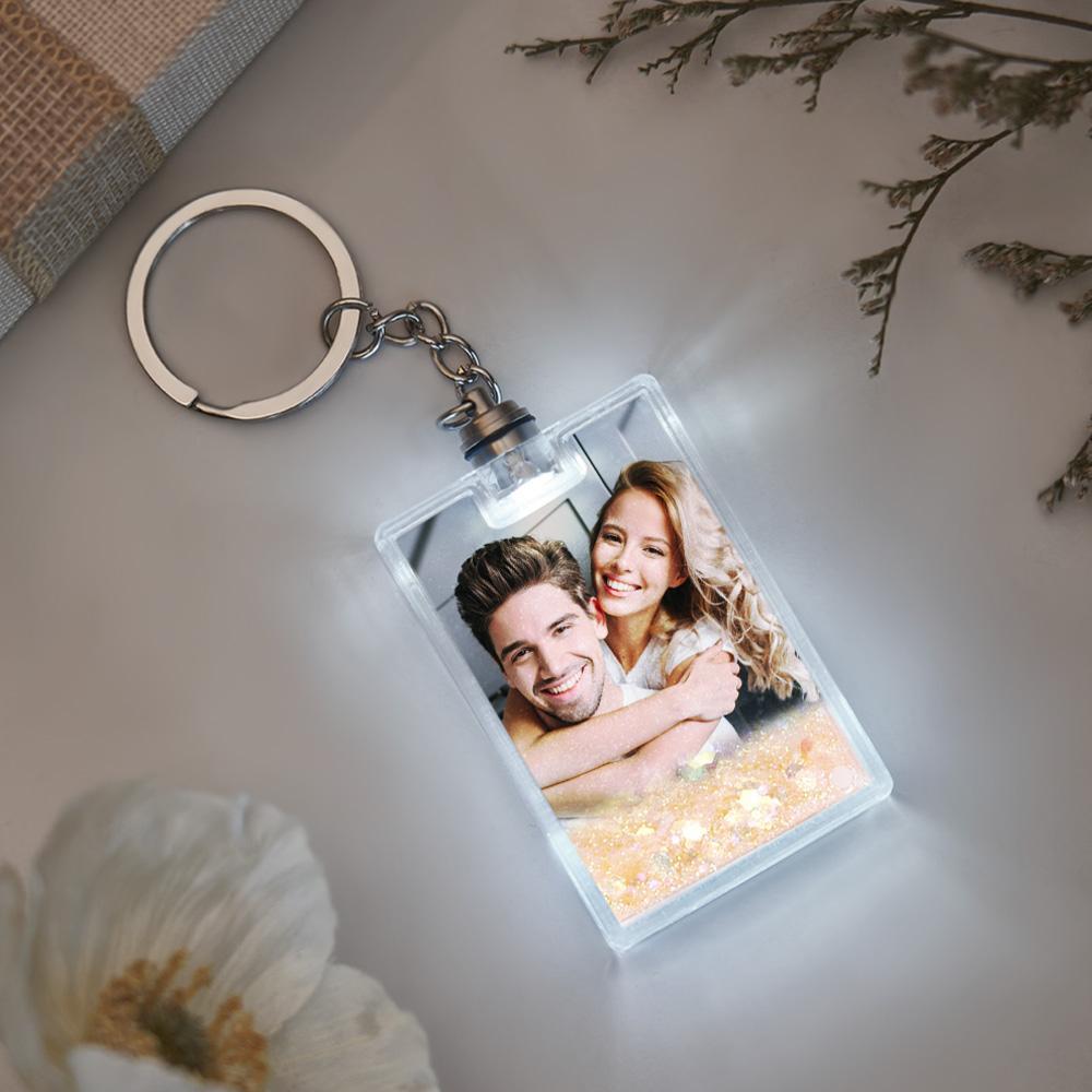 Cadeau Personnalisé De Porte-clés De Sables Mouvants Illuminés Par Photo Pour Toute Occasion - votrecollierprenomfr