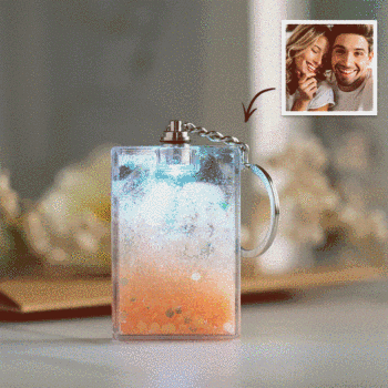 Cadeau Personnalisé De Porte-clés De Sables Mouvants Illuminés Par Photo Pour Toute Occasion - votrecollierprenomfr