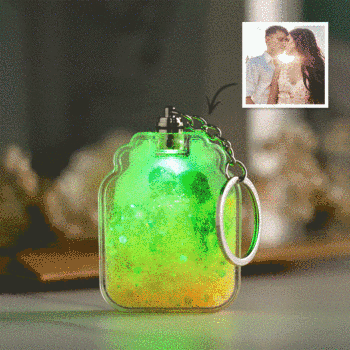 Porte-clés En Forme De Bouteille À Dérive Lumineuse Avec Photo Personnalisée - votrecollierprenomfr
