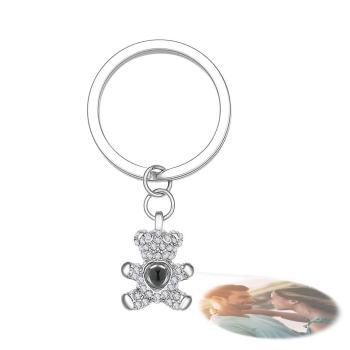 Porte-clés De Projection De Photo Personnalisé, Ours Mignon, Cadeau Personnalisé - votrecollierprenomfr
