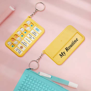 Porte-clés Texte Personnalisé, Tableau De Routine Quotidienne, Cadeau Pour Enfants - votrecollierprenomfr