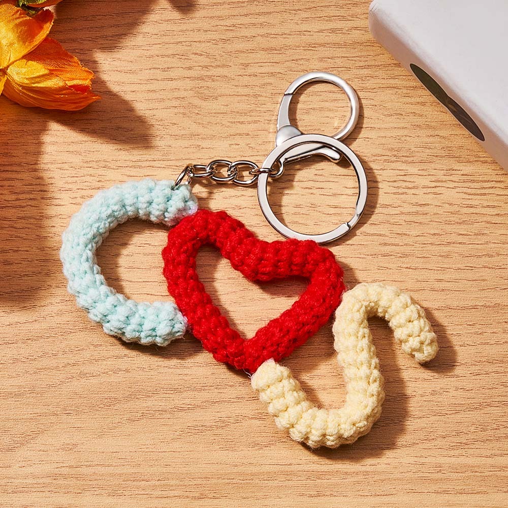 Porte-clés Au Crochet Personnalisé, Initiales Personnalisées, Porte-clés Tissé À La Main, Cadeau - votrecollierprenomfr