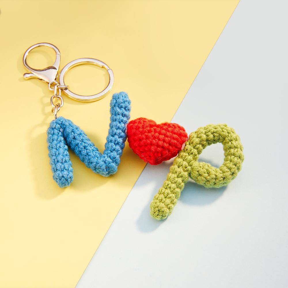 Porte-clés Au Crochet Personnalisé, Initiales Personnalisées, Porte-clés Tissé À La Main, Cadeau