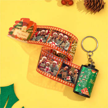 Porte-clés Film Photo Personnalisé, Cadeau De Joyeux Noël Pour Couple - votrecollierprenomfr