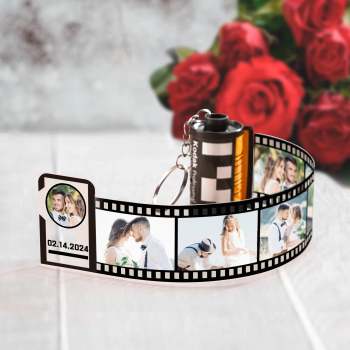 Porte-clés Personnalisé En Rouleau De Film Photo, Avec Caméra À Mémoire De Texte, Cadeaux De Saint-valentin Pour Les Couples - votrecollierprenomfr