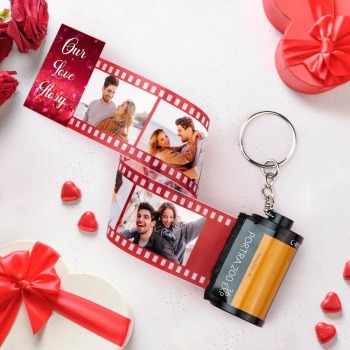 Porte-clés Avec Caméra Photo Love Story, Rouleau De Film De Poche, Cadeaux De Saint-valentin Pour Couples - votrecollierprenomfr
