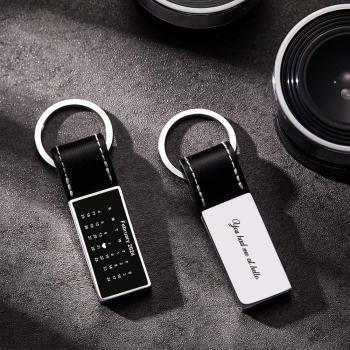 Porte-clés En Cuir Personnalisé Avec Calendrier Et Date, Avec Texte Gravé, Cadeau Exclusif De Saint-valentin Pour Hommes - votrecollierprenomfr
