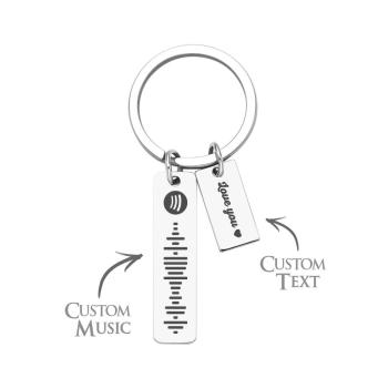 Porte-clés De Code Musical Personnalisé, Nom Créatif Personnalisé, Code Spotify Scannable, Cadeau Pour Elle - votrecollierprenomfr