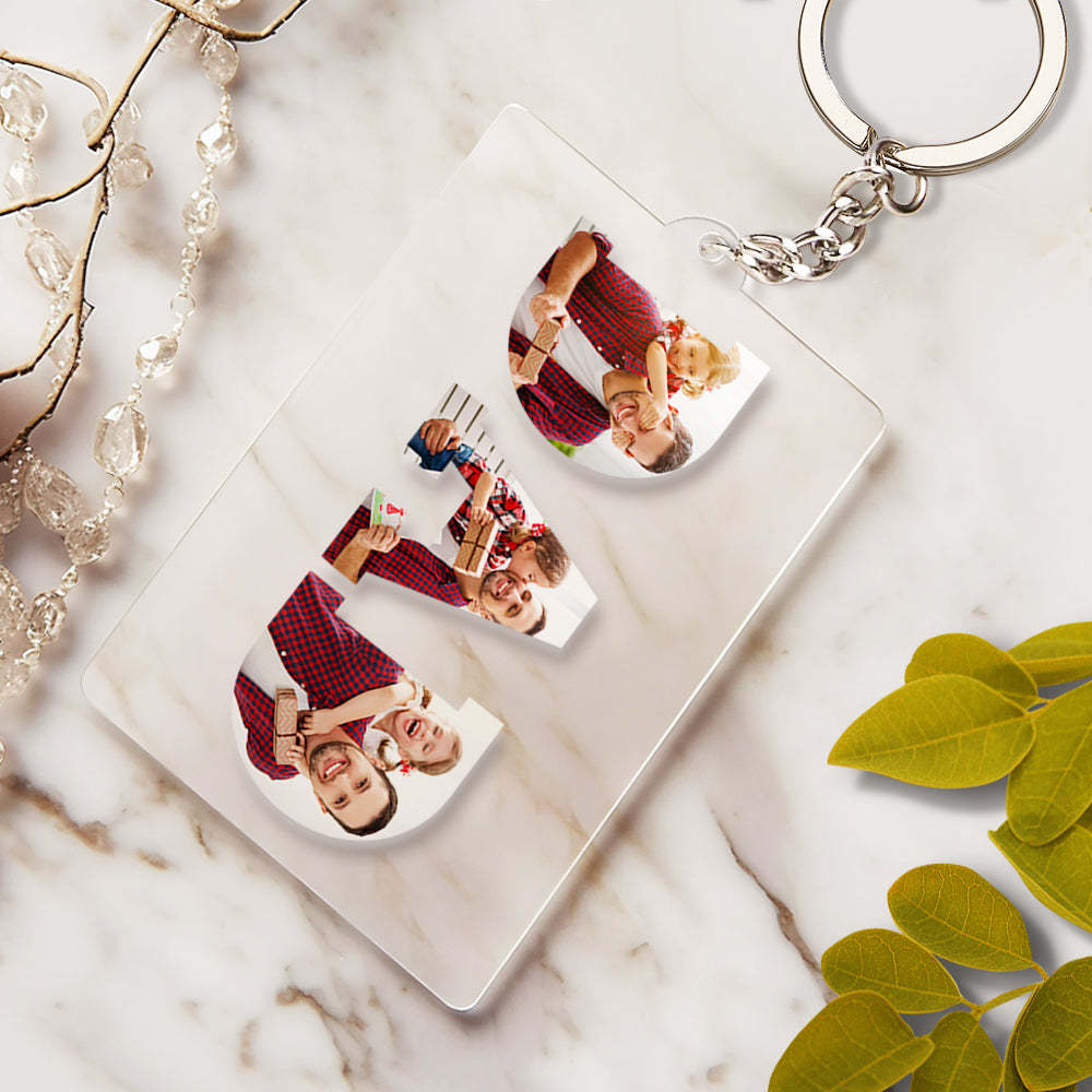 Porte-clés Photo Personnalisé En Acrylique, Cadeau Spécial Pour La Fête Des Pères Pour Papa - votrecollierprenomfr