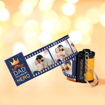 Porte-clés Personnalisé Pour Appareil Photo, Papa, Tu Es Mon Héros, Rouleau De Film, Cadeau De Fête Des Pères - votrecollierprenomfr