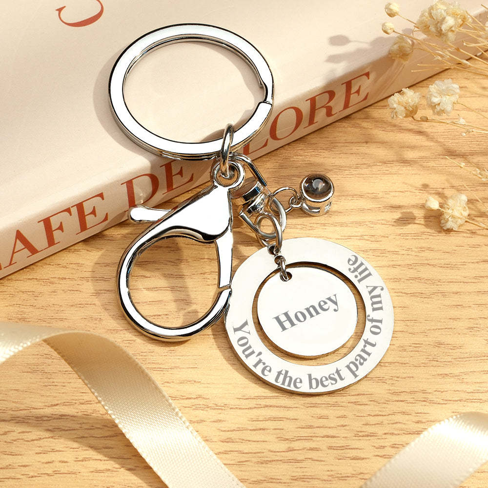 Porte-clés Personnalisé Projection Personnalisée Photo Porte-clés Cadeau D'anniversaire - votrecollierprenomfr