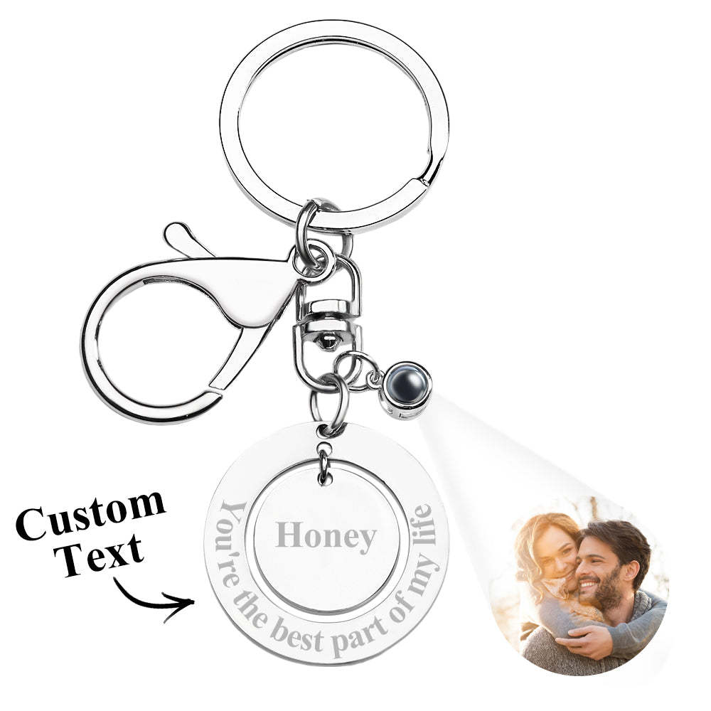 Porte-clés Personnalisé Projection Personnalisée Photo Porte-clés Cadeau D'anniversaire - votrecollierprenomfr