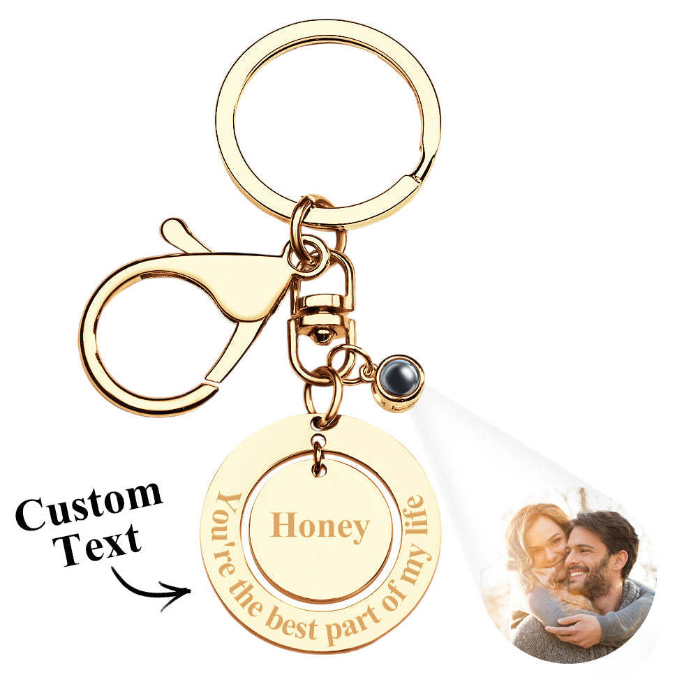 Porte-clés Personnalisé Projection Personnalisée Photo Porte-clés Cadeau D'anniversaire - votrecollierprenomfr