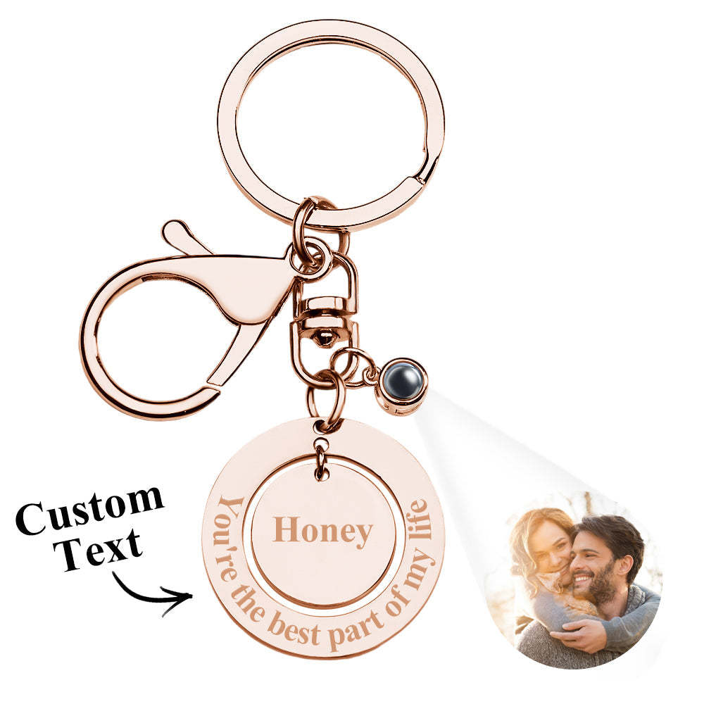 Porte-clés Personnalisé Projection Personnalisée Photo Porte-clés Cadeau D'anniversaire - votrecollierprenomfr