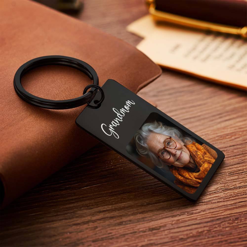 Porte-clés Photo Personnalisé, Cadeau De Sympathie, Perte D'amour De La Mère, Cadeau De Mémoire Pour La Perte De Grand-mère - votrecollierprenomfr