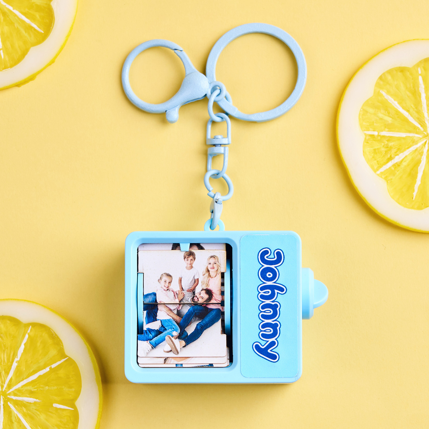 Porte-clés Photo À Retournement Personnalisé Avec Enrouleur Automatique - Cadeau Surprise - votrecollierprenomfr