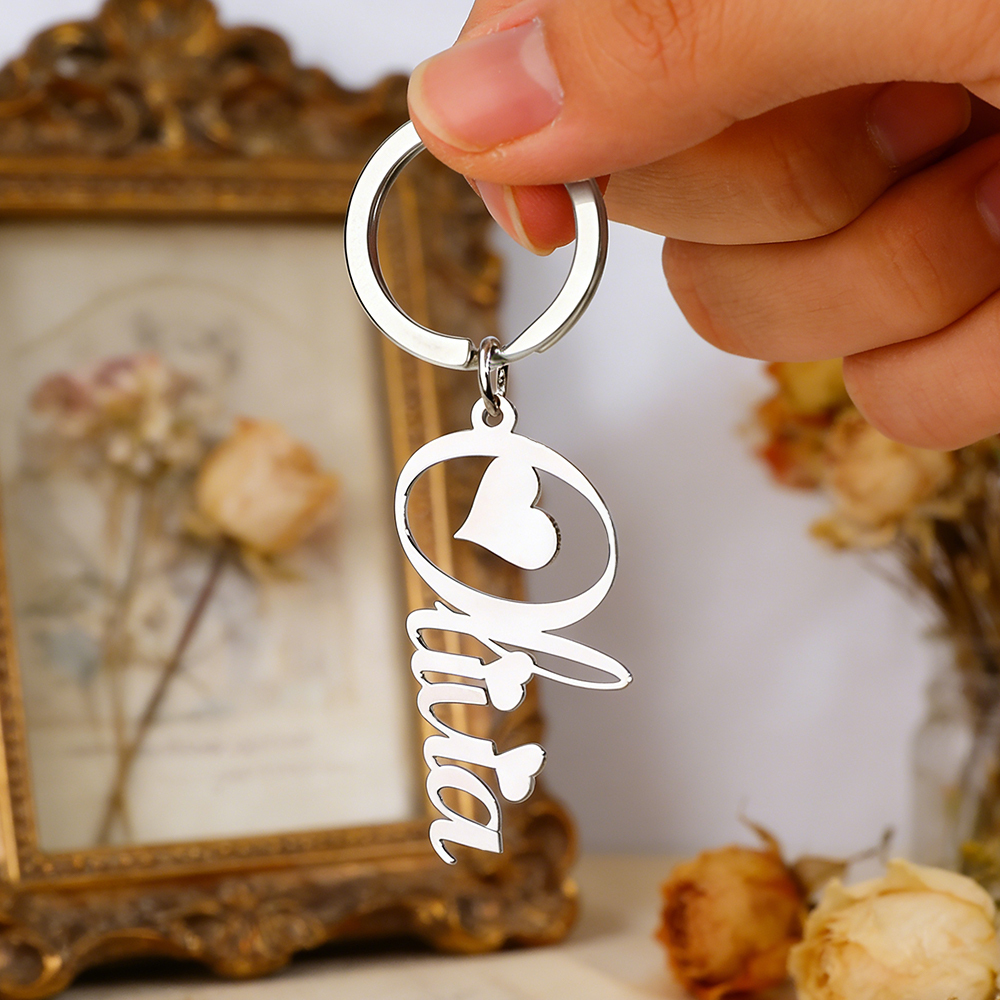 Personalized Name Tag Keychain – Custom Engraving Gift for Anyone