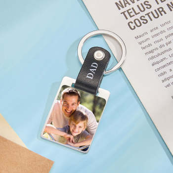 Cadeaux En Cuir Porte-clés Photo Personnalisés Pour Père - votrecollierprenomfr