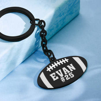 Custom Engraved Keychain Football Sport Gifts - votrecollierprenomfr