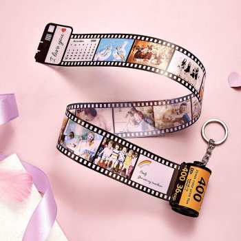Porte-clés De Film Personnalisé Avec Cadeau De Porte-clés De Date De Texte Pour Elle - votrecollierprenomfr