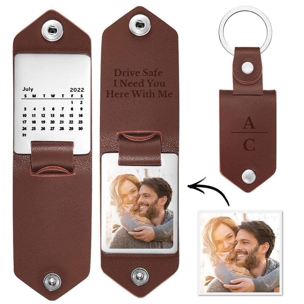 Porte-clés En Cuir Personnalisé, Cadeau D'anniversaire Pour Couple, Style Multiple - votrecollierprenomfr