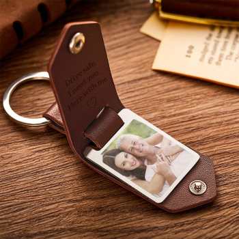 Porte-clés En Cuir Personnalisé Drive Safe Avec Texte, Cadeaux Pour Père - votrecollierprenomfr