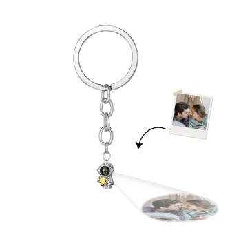 Porte-clés De Projection De Photo Personnalisé Astronaute Lune Et Porte-clés Étoile Cadeau Créatif - votrecollierprenomfr