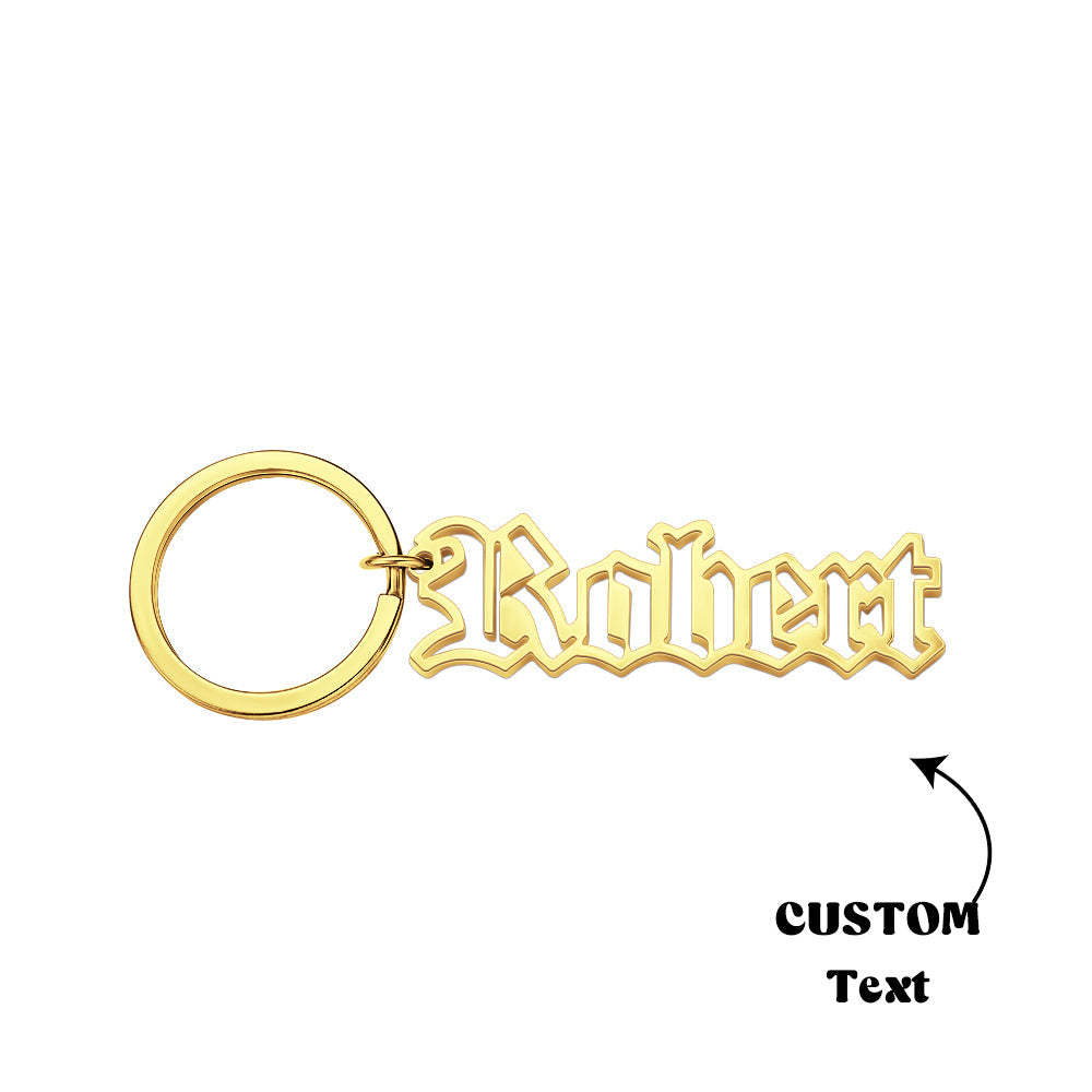 Nom Personnalisé Porte-clés Lettres Personnalisées Porte-clés En Acier Inoxydable Cadeaux Uniques Pour Lui - votrecollierprenomfr