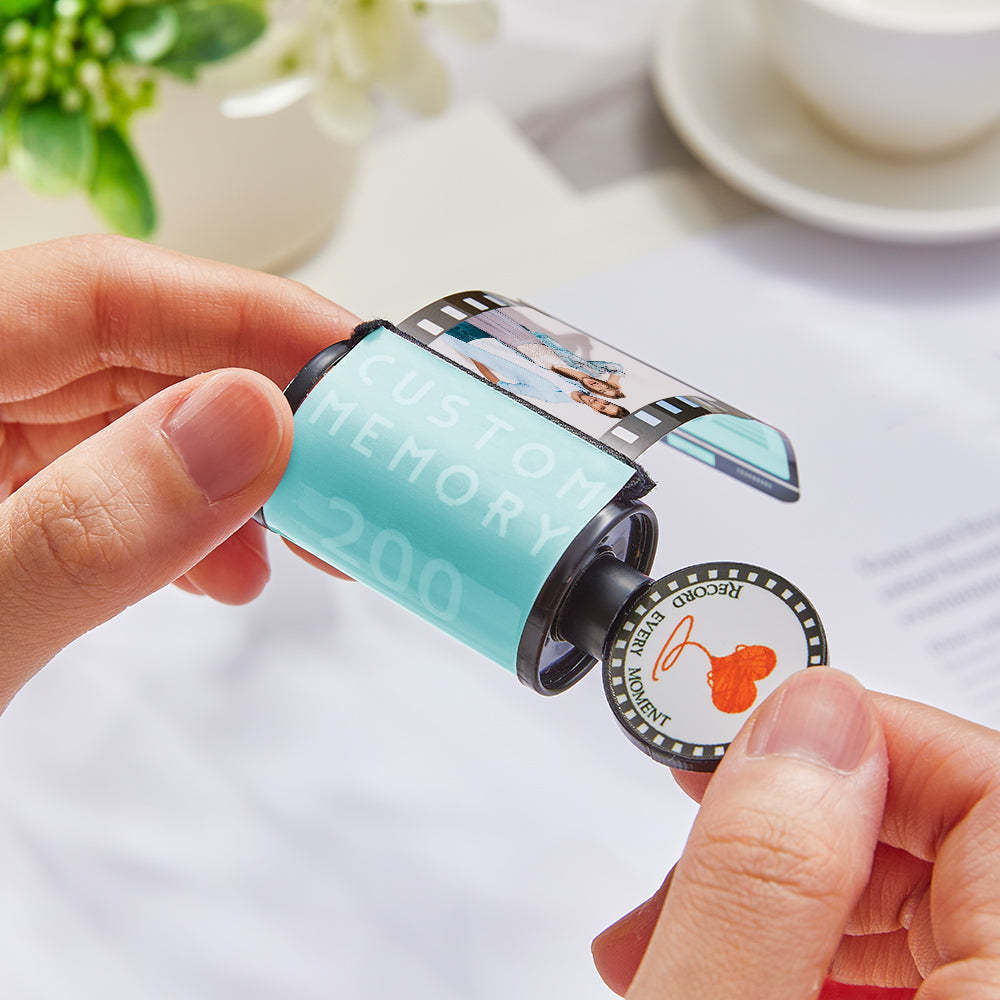 15 Pics Custom Film Roll Keychain Personalized Multiphoto Camera Keychain for Couples - votrecollierprenomfr