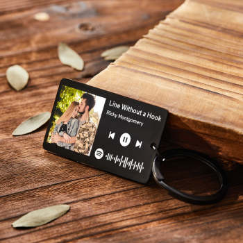 Porte-clés D'étiquette De Musique Spotify Personnalisé Cadeaux De Chaîne De Clés De Chanson De Musique Scannable Personnalisés Pour Lui - votrecollierprenomfr